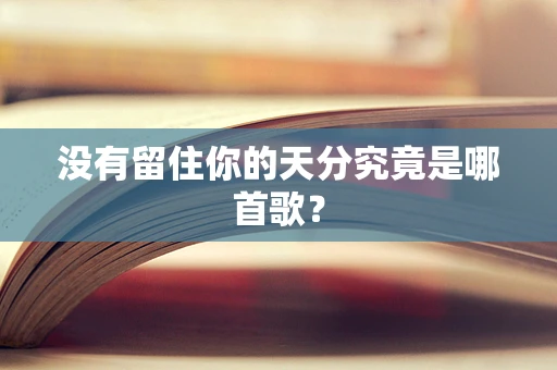 没有留住你的天分究竟是哪首歌？
