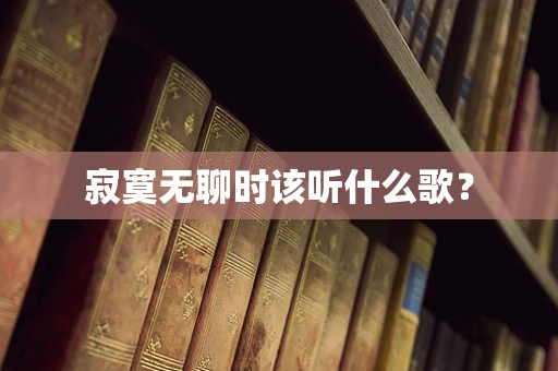寂寞无聊时该听什么歌？