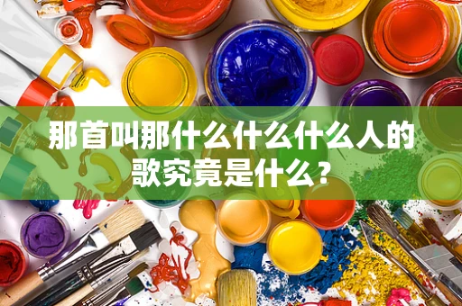 那首叫那什么什么什么人的歌究竟是什么？