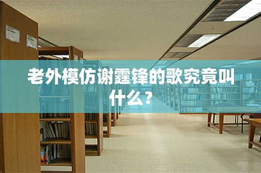 老外模仿谢霆锋的歌究竟叫什么？