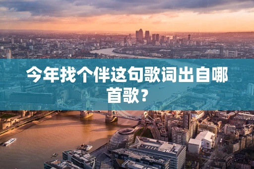 今年找个伴这句歌词出自哪首歌？