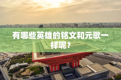 有哪些英雄的铭文和元歌一样呢？