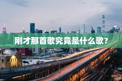 刚才那首歌究竟是什么歌？