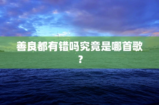 善良都有错吗究竟是哪首歌？