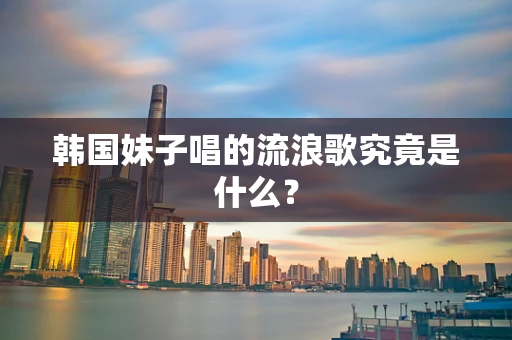 韩国妹子唱的流浪歌究竟是什么？