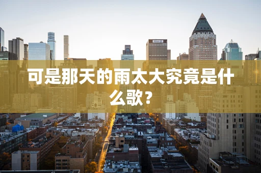 可是那天的雨太大究竟是什么歌？