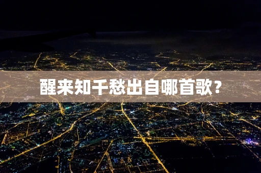 醒来知千愁出自哪首歌？