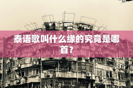 泰语歌叫什么缘的究竟是哪首？