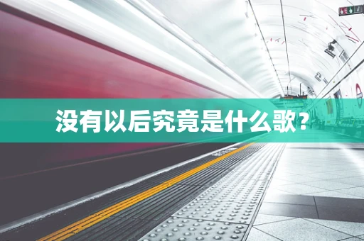 没有以后究竟是什么歌？