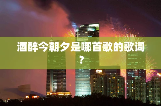 酒醉今朝夕是哪首歌的歌词？