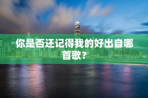 你是否还记得我的好出自哪首歌？