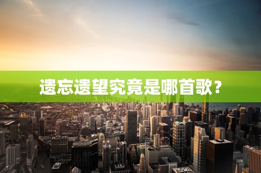 遗忘遗望究竟是哪首歌？