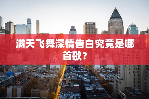 满天飞舞深情告白究竟是哪首歌？