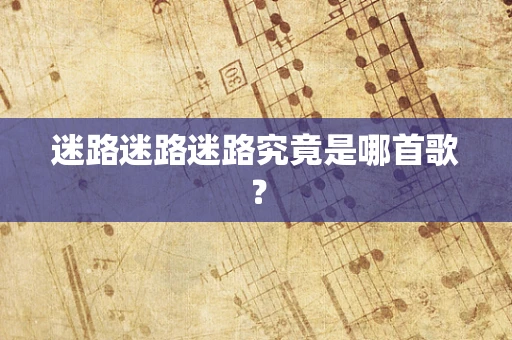 迷路迷路迷路究竟是哪首歌？