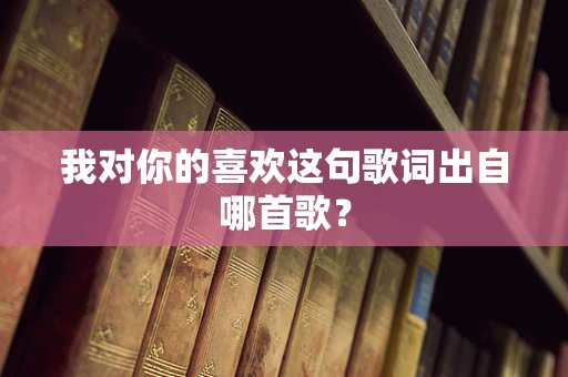 我对你的喜欢这句歌词出自哪首歌？
