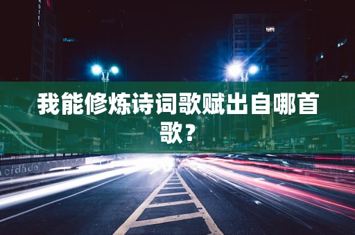我能修炼诗词歌赋出自哪首歌？