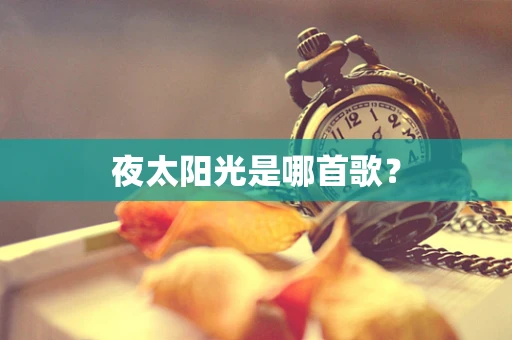 夜太阳光是哪首歌？