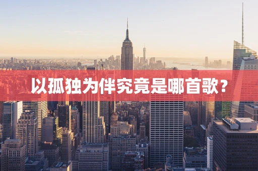 以孤独为伴究竟是哪首歌？